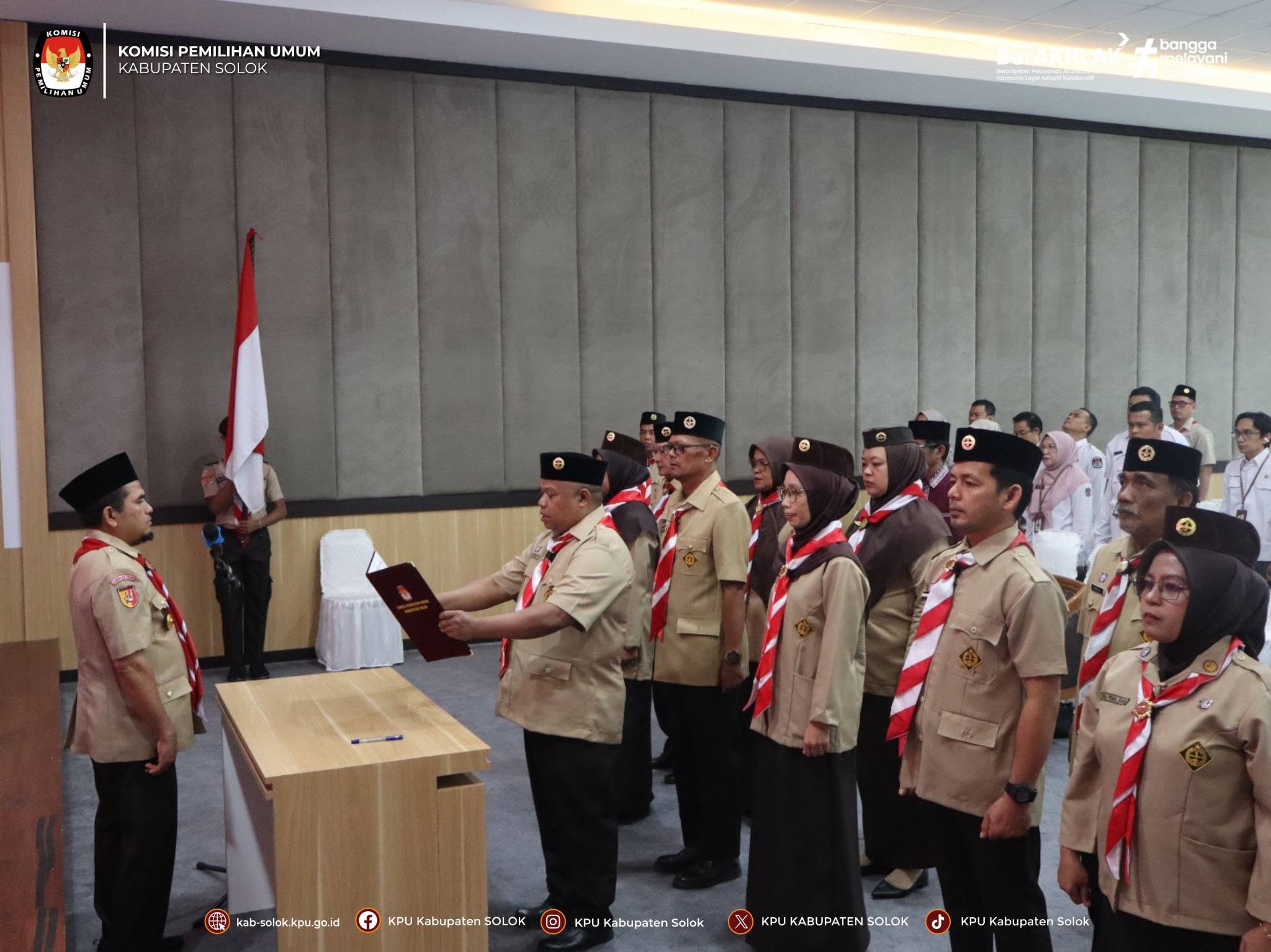 Pelantikan Pengurus Gerakan Pramuka Saka Yogaswara KPU Kabupaten Solok
